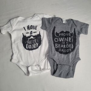 Lot Of 2 Rabbit Skins Infant Baby One Piece Gray/White Size Newborn & 12 M